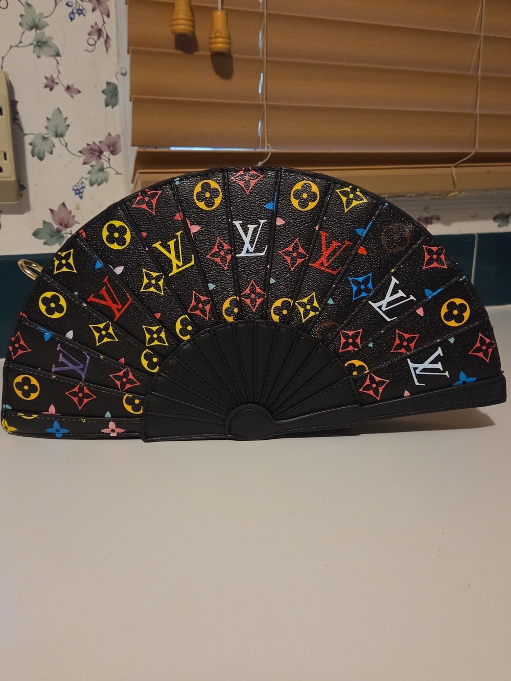 Louis Vuitton Black Multicolor Monogram Fan Clutch